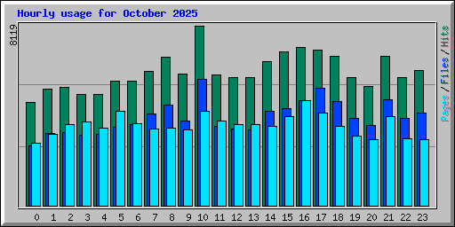 Hourly usage for October 2025
