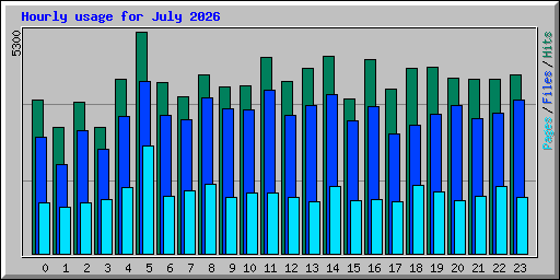 Hourly usage for July 2026